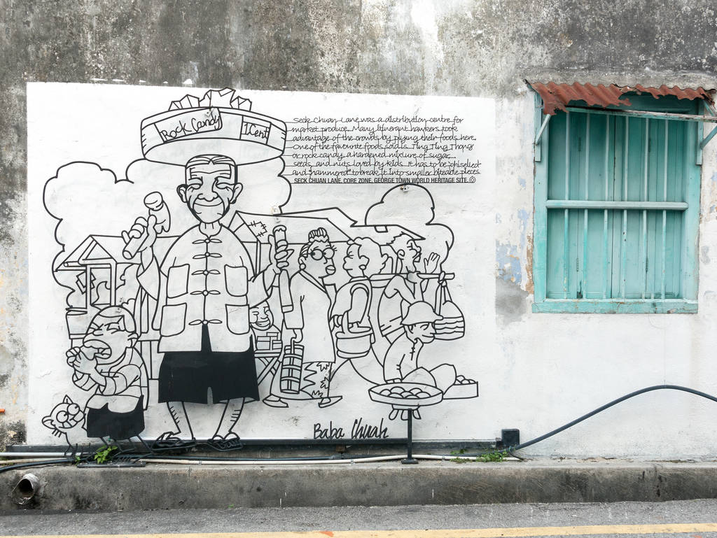 Metall Street Art auf Penang