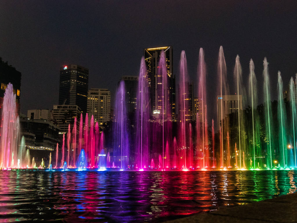 Lichtshow an Petronas Twin Towers
