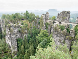 Aussicht auf Basteibrücke und Felsenburg vom Ferdinandstein