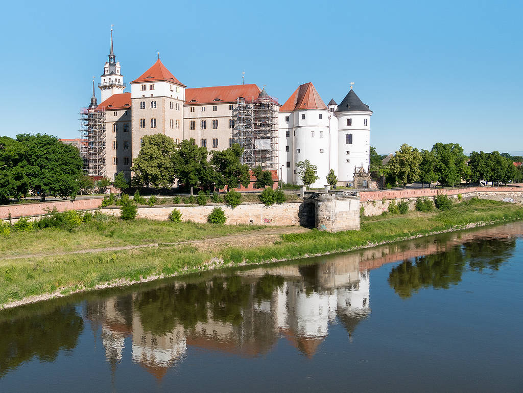 Blick auf Schloss Hartenfels in Torgau