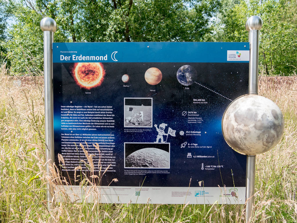 Schautafel auf Planetenwanderweg in Eilenburg