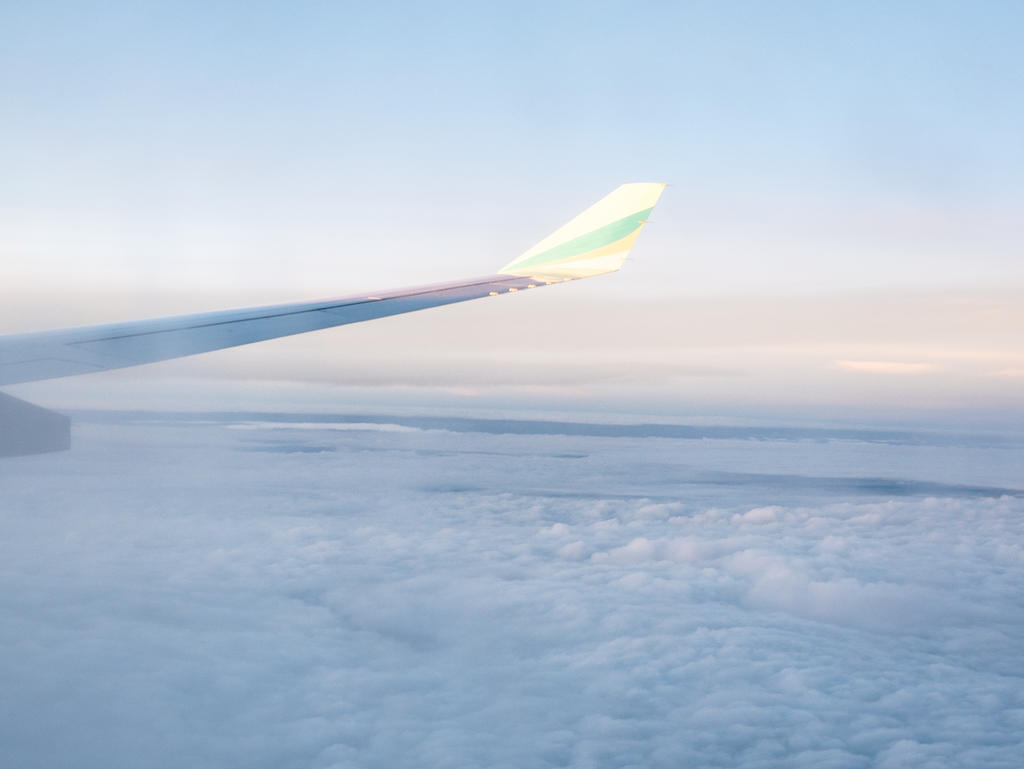 Günstige Flüge finden - Flugzeug über den Wolken